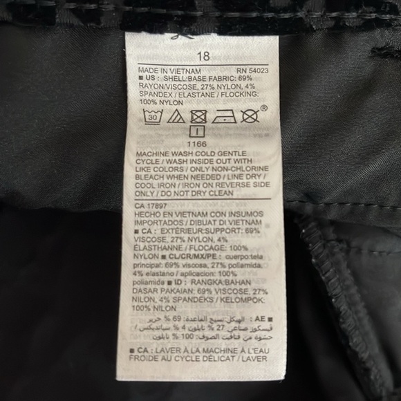 Old Navy Pixie High Rise Flocked Black Leopard Pants Ankle Secret Slim Pocket 18 - Picture 9 of 11